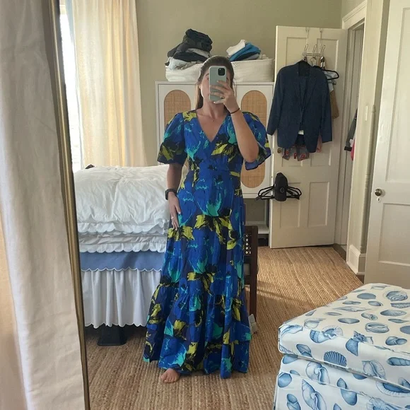 Target x Christopher John Rogers Blue Floral Dress - Picture 1 of 5